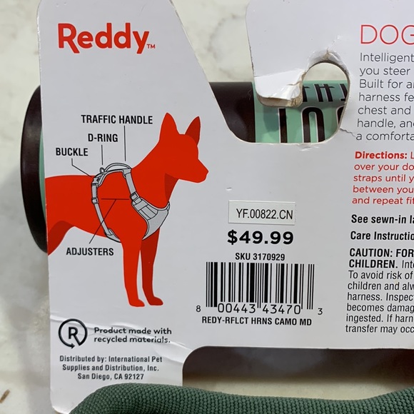 NWT Reddy Dog Harness Green Camouflage Sz LG & MD **BENEFITS ANIMAL RESCUE** - Picture 6 of 12